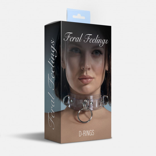 Нашийник для фіксації Feral Feelings - D-Rings Trasparent Нашийник для фіксації Feral Feelings - D-Rings Trasparent