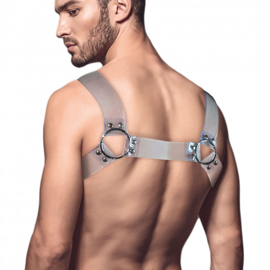Чоловіча портупея на груди Feral Feelings - Bulldog Harness Trasparent Чоловіча портупея на груди Feral Feelings - Bulldog Harness Trasparent