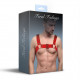 Чоловіча портупея на груди Feral Feelings - Bulldog Harness Red Trasparent Чоловіча портупея на груди Feral Feelings - Bulldog Harness Red Trasparent