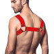 Чоловіча портупея на груди Feral Feelings - Bulldog Harness Red Trasparent Чоловіча портупея на груди Feral Feelings - Bulldog Harness Red Trasparent