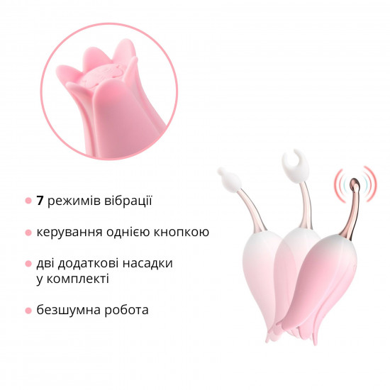 Ультразвуковий вібратор для клітора Otouch Bloom Ultrasonic Clitoris, 2 доп насадки Ультразвуковий вібратор для клітора Otouch Bloom Ultrasonic Clitoris, 2 доп насадки