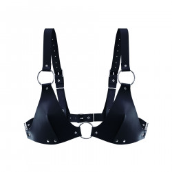Ліф з натуральної шкіри Feral Feelings - Bikini Top Black