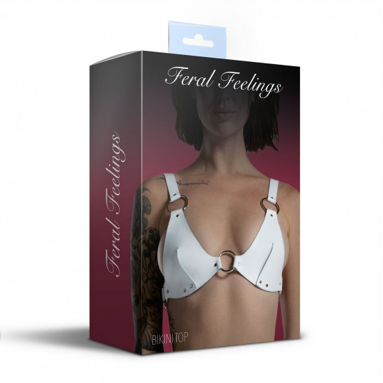 Ліф з натуральної шкіри Feral Feelings - Bikini Top White Ліф з натуральної шкіри Feral Feelings - Bikini Top White