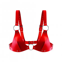 Ліф з натуральної шкіри Feral Feelings - Bikini Top Red