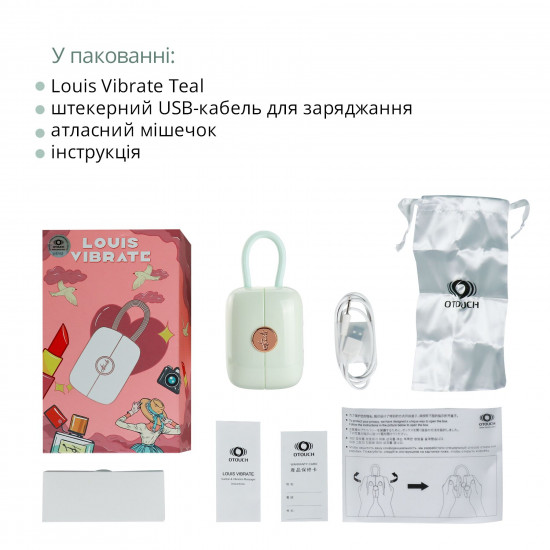 Вакуумний кліторальний стимулятор Otouch Louis Vibrate Teal з віброяйцем, у кейсі Вакуумний кліторальний стимулятор Otouch Louis Vibrate Teal з віброяйцем, у кейсі