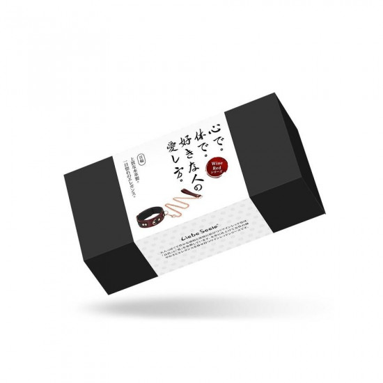 Шкіряний нашийник з повідцем Liebe Seele Wine Red Collar and Leash, 3 кільця для кріплення Шкіряний нашийник з повідцем Liebe Seele Wine Red Collar and Leash, 3 кільця для кріплення