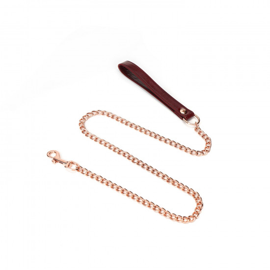 Шкіряний нашийник з повідцем Liebe Seele Wine Red Collar and Leash, 3 кільця для кріплення Шкіряний нашийник з повідцем Liebe Seele Wine Red Collar and Leash, 3 кільця для кріплення