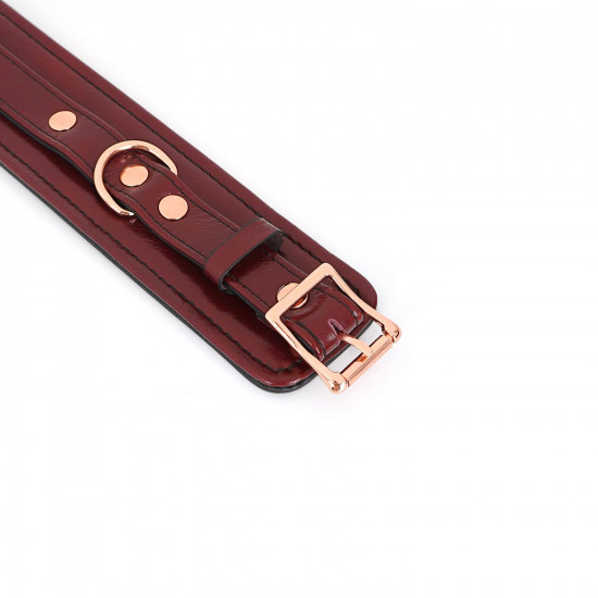 Шкіряні наручники Liebe Seele Wine Red Wrist Cuffs, знімний ланцюжок-кріплення Шкіряні наручники Liebe Seele Wine Red Wrist Cuffs, знімний ланцюжок-кріплення