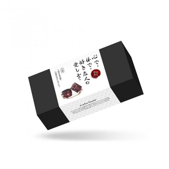 Шкіряні наручники Liebe Seele Wine Red Wrist Cuffs, знімний ланцюжок-кріплення Шкіряні наручники Liebe Seele Wine Red Wrist Cuffs, знімний ланцюжок-кріплення