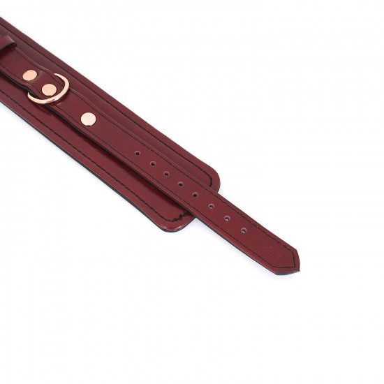 Шкіряні наручники Liebe Seele Wine Red Wrist Cuffs, знімний ланцюжок-кріплення Шкіряні наручники Liebe Seele Wine Red Wrist Cuffs, знімний ланцюжок-кріплення