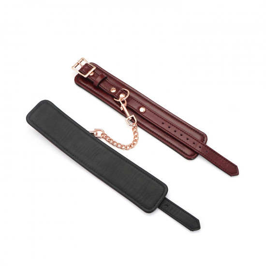 Шкіряні поножі Liebe Seele Wine Red Ankle Cuffs, знімний ланцюжок-кріплення Шкіряні поножі Liebe Seele Wine Red Ankle Cuffs, знімний ланцюжок-кріплення