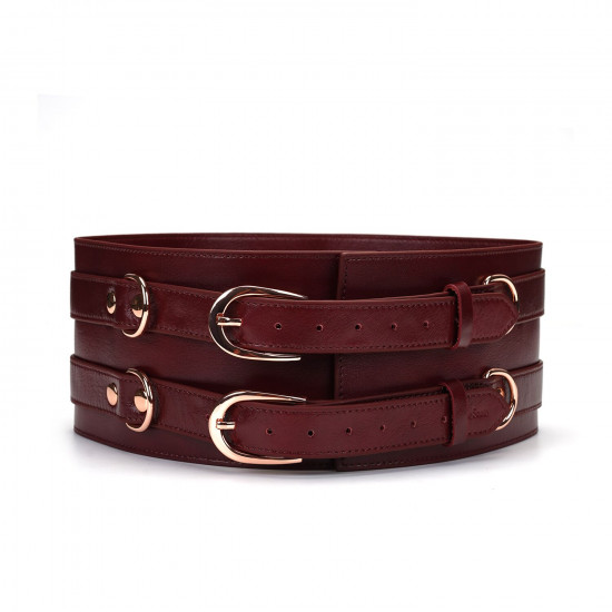 Шкіряний пояс для бондажу Liebe Seele Wine Red Waist Cuff, M Size Шкіряний пояс для бондажу Liebe Seele Wine Red Waist Cuff, M Size