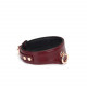 Шкіряний нашийник з повідцем Liebe Seele Wine Red Curved Collar, замок-сердечко Шкіряний нашийник з повідцем Liebe Seele Wine Red Curved Collar, замок-сердечко