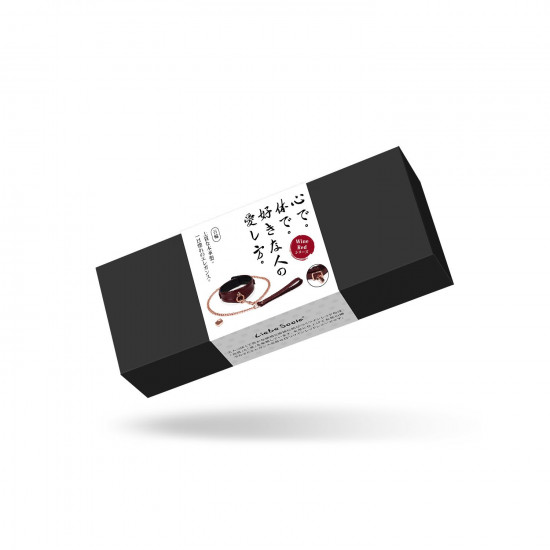 Шкіряний нашийник з повідцем Liebe Seele Wine Red Curved Collar, замок-сердечко Шкіряний нашийник з повідцем Liebe Seele Wine Red Curved Collar, замок-сердечко