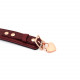 Шкіряний нашийник з повідцем Liebe Seele Wine Red Curved Collar, замок-сердечко Шкіряний нашийник з повідцем Liebe Seele Wine Red Curved Collar, замок-сердечко
