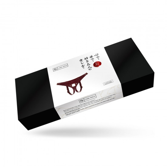 Шкіряні трусики для страпона Liebe Seele Wine Red Strap on Harness, універсальний розмір Шкіряні трусики для страпона Liebe Seele Wine Red Strap on Harness, універсальний розмір