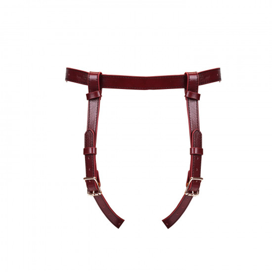 Шкіряні трусики для страпона Liebe Seele Wine Red Strap on Harness, універсальний розмір Шкіряні трусики для страпона Liebe Seele Wine Red Strap on Harness, універсальний розмір