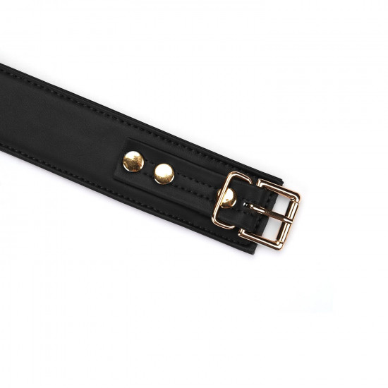 Нашийник з повідцем Liebe Seele Black Organosilicon Collar with Leash, екошкіра Нашийник з повідцем Liebe Seele Black Organosilicon Collar with Leash, екошкіра
