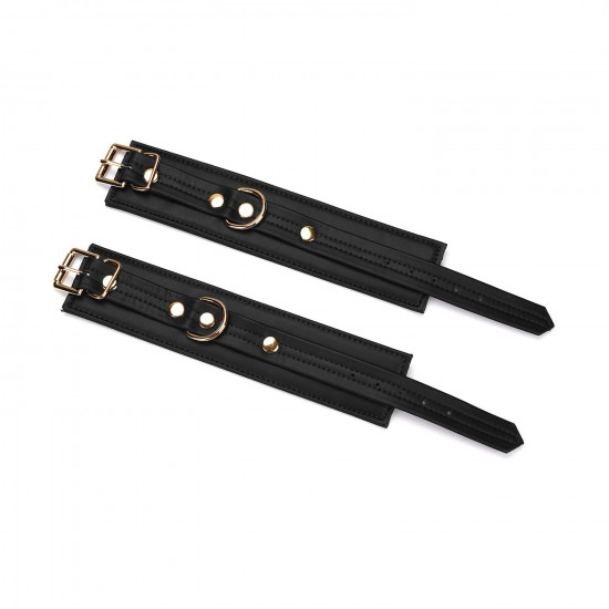 Наручники з ланцюжком Liebe Seele Black Organosilicon Wrist Cuff, екошкіра Наручники з ланцюжком Liebe Seele Black Organosilicon Wrist Cuff, екошкіра