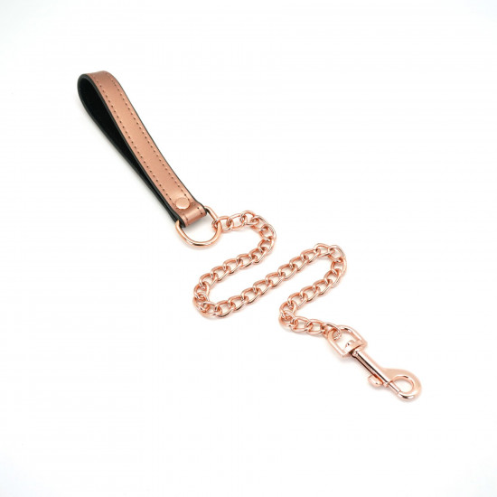 Широкий нашийник з повідцем Liebe Seele Rose Gold Memory Collar with Leash, натуральна шкіра Широкий нашийник з повідцем Liebe Seele Rose Gold Memory Collar with Leash, натуральна шкіра
