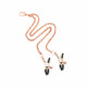 Нашийник із затискачами для сосків Liebe Seele Rose Gold Memory Collar with Nipple Clamps, шкіра Нашийник із затискачами для сосків Liebe Seele Rose Gold Memory Collar with Nipple Clamps, шкіра