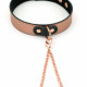 Нашийник із затискачами для сосків Liebe Seele Rose Gold Memory Collar with Nipple Clamps, шкіра Нашийник із затискачами для сосків Liebe Seele Rose Gold Memory Collar with Nipple Clamps, шкіра