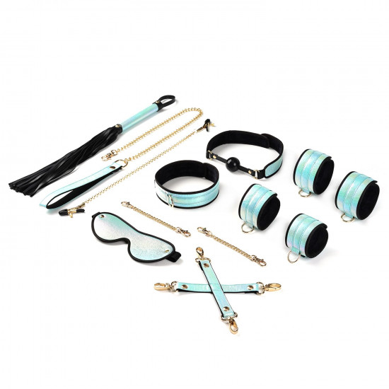 БДСМ-набір Liebe Seele Vivid Sky 8 Pieces Set, 8 аксесуарів, екошкіра на оксамитовій основі БДСМ-набір Liebe Seele Vivid Sky 8 Pieces Set, 8 аксесуарів, екошкіра на оксамитовій основі