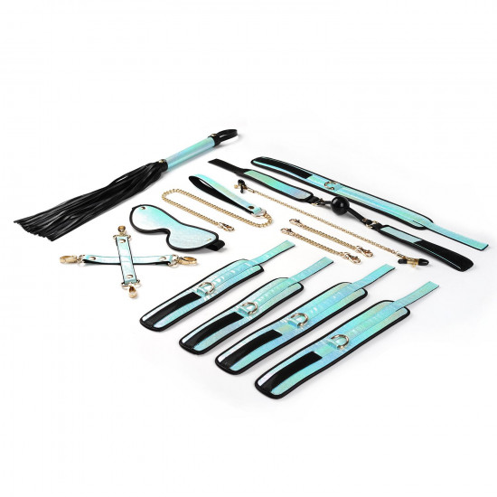 БДСМ-набір Liebe Seele Vivid Sky 8 Pieces Set, 8 аксесуарів, екошкіра на оксамитовій основі БДСМ-набір Liebe Seele Vivid Sky 8 Pieces Set, 8 аксесуарів, екошкіра на оксамитовій основі