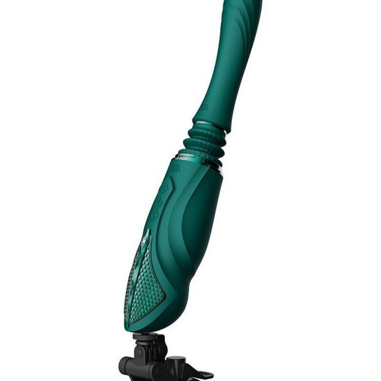 Компактна смарт секс-машина Zalo – Sesh Turquoise Green, 2 насадки, пульт ДК, кристал Swarovski Компактна смарт секс-машина Zalo – Sesh Turquoise Green, 2 насадки, пульт ДК, кристал Swarovski