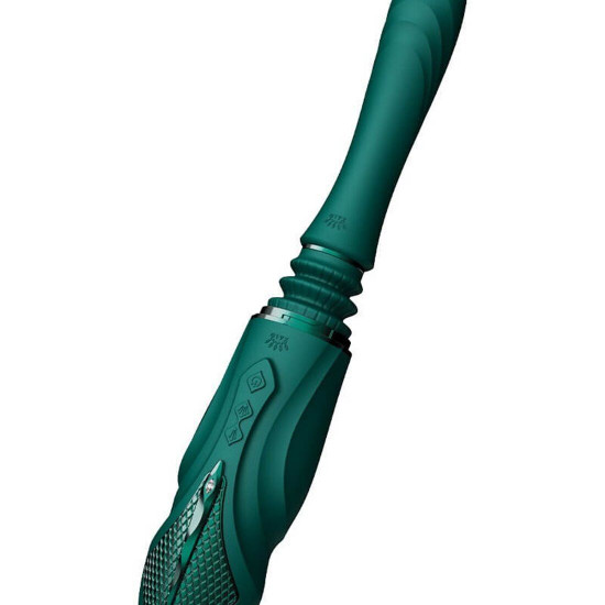 Компактна смарт секс-машина Zalo – Sesh Turquoise Green, 2 насадки, пульт ДК, кристал Swarovski Компактна смарт секс-машина Zalo – Sesh Turquoise Green, 2 насадки, пульт ДК, кристал Swarovski