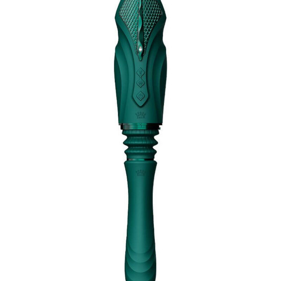 Компактна смарт секс-машина Zalo – Sesh Turquoise Green, 2 насадки, пульт ДК, кристал Swarovski Компактна смарт секс-машина Zalo – Sesh Turquoise Green, 2 насадки, пульт ДК, кристал Swarovski