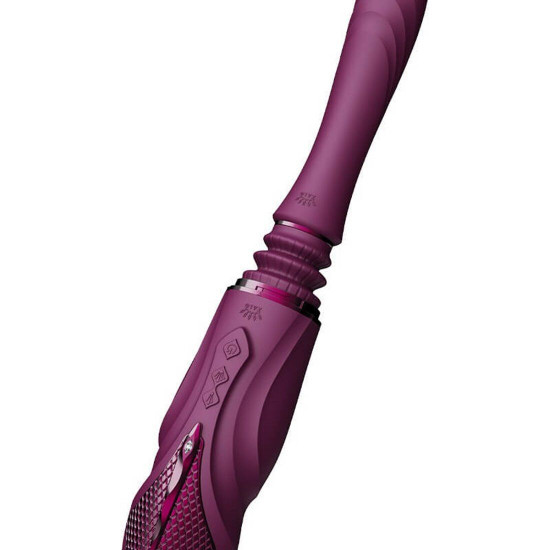 Компактна смарт секс-машина Zalo – Sesh Velvet Purple, 2 насадки, пульт ДК, кристал Swarovski Компактна смарт секс-машина Zalo – Sesh Velvet Purple, 2 насадки, пульт ДК, кристал Swarovski