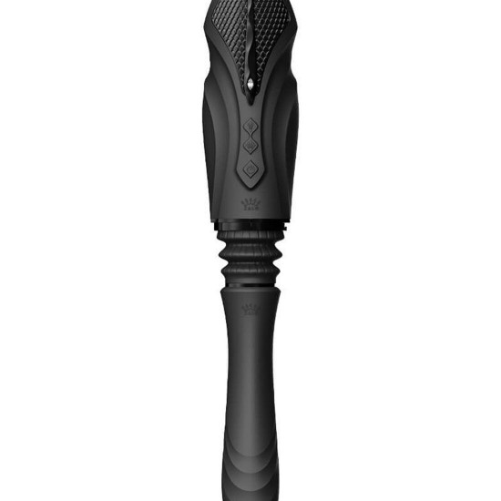 Компактна смарт секс-машина Zalo – Sesh Obsidian Black, 2 насадки, пульт ДК, кристал Swarovski Компактна смарт секс-машина Zalo – Sesh Obsidian Black, 2 насадки, пульт ДК, кристал Swarovski