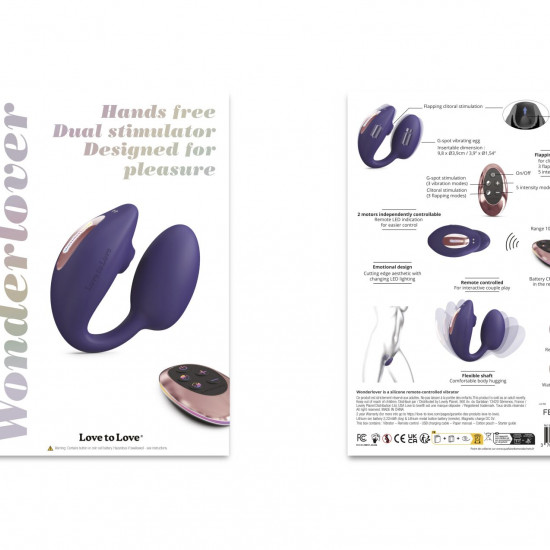 Віброяйце з вакуумною кліторальною стимуляцією Love To Love Wonderlover MIDNIGHT INDIGO Віброяйце з вакуумною кліторальною стимуляцією Love To Love Wonderlover MIDNIGHT INDIGO