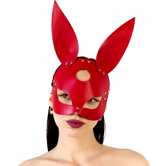 Шкіряна маска Зайчика Art of Sex - Bunny mask, колір Червоний Шкіряна маска Зайчика Art of Sex - Bunny mask, колір Червоний