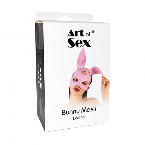 Шкіряна маска Зайчика Art of Sex - Bunny mask, колір Рожевий Шкіряна маска Зайчика Art of Sex - Bunny mask, колір Рожевий