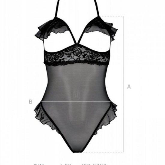 Еротичне боді Passion DOLLY BODY, XXL/XXXL, black, з відкритими чашками Еротичне боді Passion DOLLY BODY, XXL/XXXL, black, з відкритими чашками