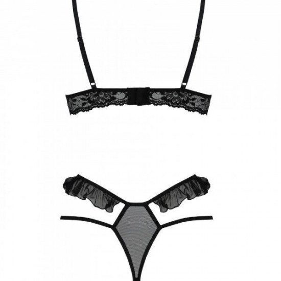 Еротичний комплект Passion DOLLY SET, S/M, black, з відкритими чашками Еротичний комплект Passion DOLLY SET, S/M, black, з відкритими чашками