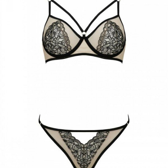 Комплект Passion LORINA SET, S/M, beige, бюстгальтер та трусики Комплект Passion LORINA SET, S/M, beige, бюстгальтер та трусики