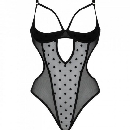 Еротичне боді Passion MARINA BODY, L/XL, black, з відкритими чашками Еротичне боді Passion MARINA BODY, L/XL, black, з відкритими чашками
