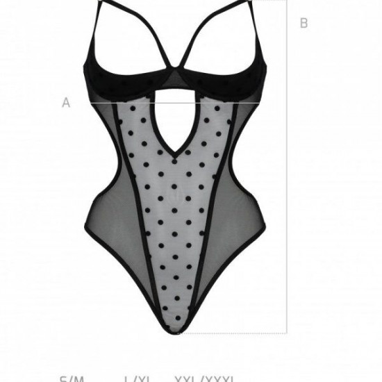 Еротичне боді Passion MARINA BODY, S/M, black, з відкритими чашками Еротичне боді Passion MARINA BODY, S/M, black, з відкритими чашками