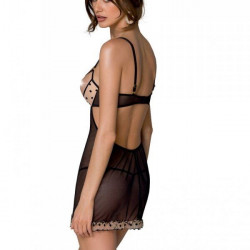 Еротичний пеньюар Passion MARINA CHEMISE, XXL/XXXL, beige