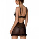 Еротичний пеньюар Passion MARINA CHEMISE, S/M, black Еротичний пеньюар Passion MARINA CHEMISE, S/M, black
