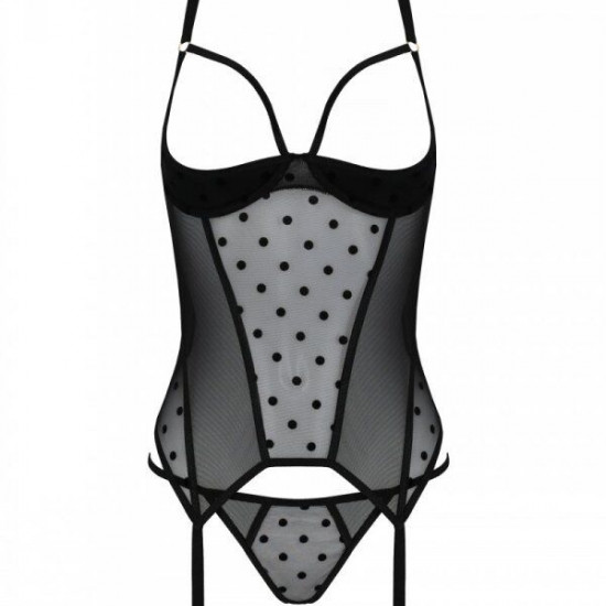 Корсет Passion MARINA CORSET, S/M, black, з відкритими чашками Корсет Passion MARINA CORSET, S/M, black, з відкритими чашками