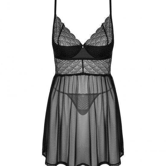 Еротичний комплект Obsessive Chemeris babydoll & thong XS/S, пеньюар та стрінги Еротичний комплект Obsessive Chemeris babydoll & thong XS/S, пеньюар та стрінги