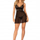 Еротичний комплект Obsessive Chemeris babydoll & thong XL/2XL, пеньюар та стрінги Еротичний комплект Obsessive Chemeris babydoll & thong XL/2XL, пеньюар та стрінги