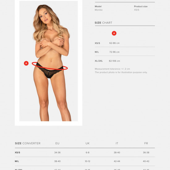 Трусики Obsessive Chemeris panties XS/S Трусики Obsessive Chemeris panties XS/S