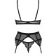 Комплект Obsessive Chemeris 3-pcs set XS/S, стрінги, пояс для панчіх, бюстгальтер Комплект Obsessive Chemeris 3-pcs set XS/S, стрінги, пояс для панчіх, бюстгальтер