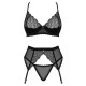 Комплект Obsessive Chemeris 3-pcs set XL/2XL, стрінги, пояс для панчіх, бюстгальтер Комплект Obsessive Chemeris 3-pcs set XL/2XL, стрінги, пояс для панчіх, бюстгальтер