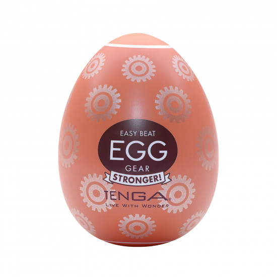 Мастурбатор-яйце Tenga Egg Gear, щільний TPE, пробник лубриканту 5 мл Мастурбатор-яйце Tenga Egg Gear, щільний TPE, пробник лубриканту 5 мл